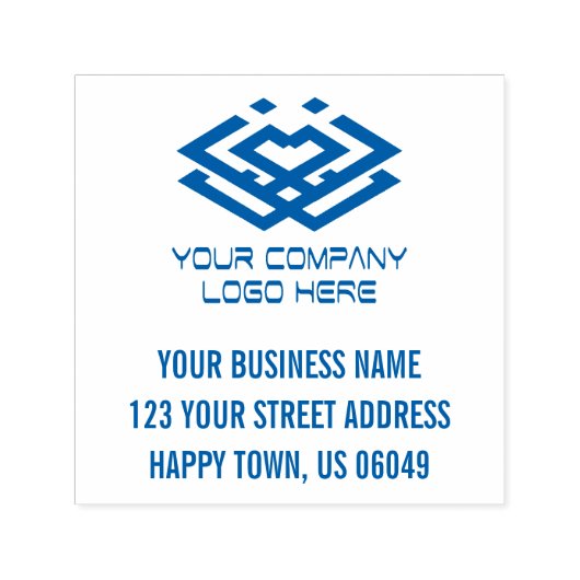 会社のロゴの住所 セルフインキングスタンプ (デザイン)