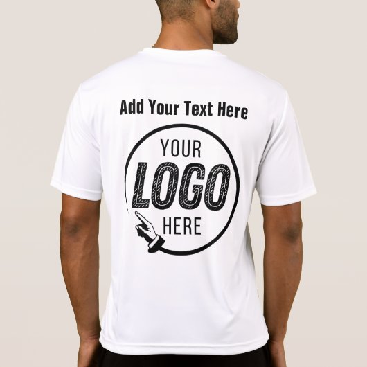 会社のロゴの写真イメージの追加カスタム方法 Tシャツ (裏面)