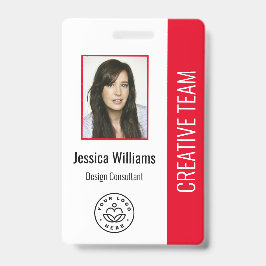 会社のロゴの基本赤社員ID バッジ