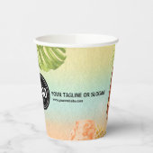 会社のロゴの水の色のアイスクリームをパーソナライズ 紙コップ (左)