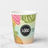 会社のロゴの水の色のアイスクリームをパーソナライズ 紙コップ (正面)