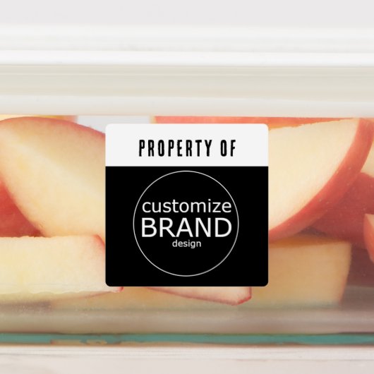 会社のロゴの白黒のプロパティ ラベル (貼付)