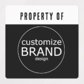 会社のロゴの白黒のプロパティ ラベル (デザイン1)