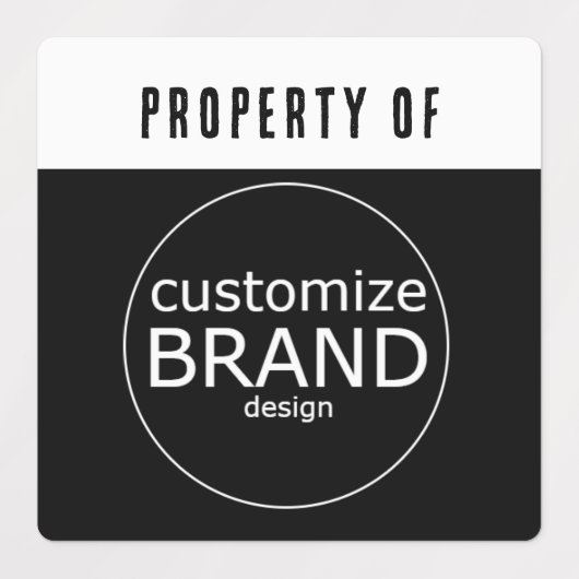 会社のロゴの白黒のプロパティ ラベル (デザイン1)