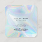 会社のロゴの虹色の追加モダン スクエア名刺 (裏面)