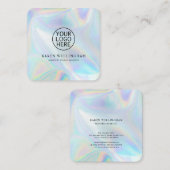 会社のロゴの虹色の追加モダン スクエア名刺 (正面/裏面)