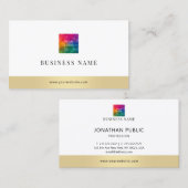 会社のロゴの追加モダン金ゴールド 名刺 (正面/裏面)