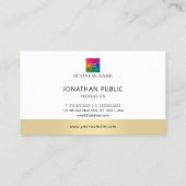 会社のロゴの追加モダン金ゴールド 名刺 (裏面)