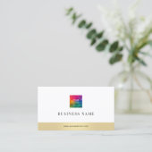 会社のロゴの追加モダン金ゴールド 名刺 (スタンド正面)