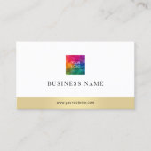 会社のロゴの追加モダン金ゴールド 名刺 (正面)