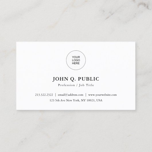 会社のロゴはこちらエレガント モダン 名刺 (裏面)