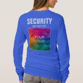 会社のロゴはこちらセキュリティ画面の青王室の色 Tシャツ (裏面)