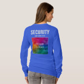 会社のロゴはこちらセキュリティ画面の青王室の色 Tシャツ (裏面フル)