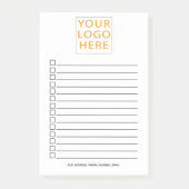 会社のロゴはこちらパーソナライズされたビジネスチェックリスト ポストイット (正面)