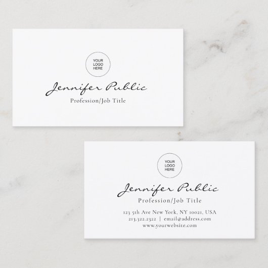 会社のロゴはこちらモダンエレガントトレンディー 名刺 (正面/裏面)