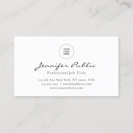 会社のロゴはこちらモダンエレガントトレンディー 名刺 (裏面)