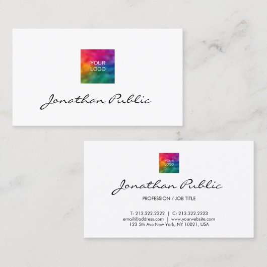 会社のロゴはこちらモダンテンプレート 名刺 (正面/裏面)