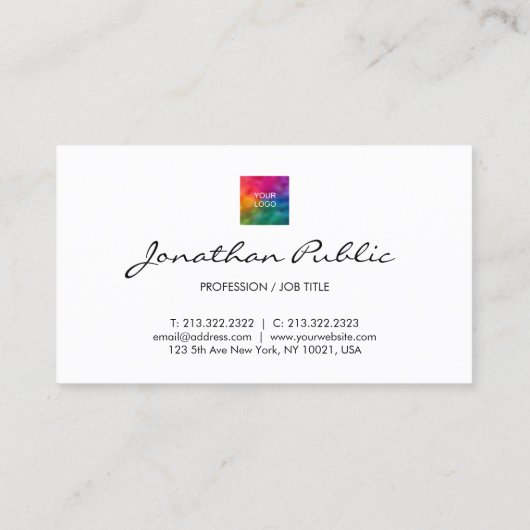 会社のロゴはこちらモダンテンプレート 名刺 (裏面)