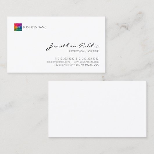 会社のロゴはこちらモダンプロフェッショナル 名刺 (正面/裏面)