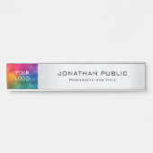 会社のロゴはこちらモダンSilver サインプレート (正面)