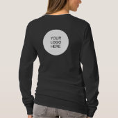 会社のロゴはこちら女性の両面長袖 Tシャツ (裏面)