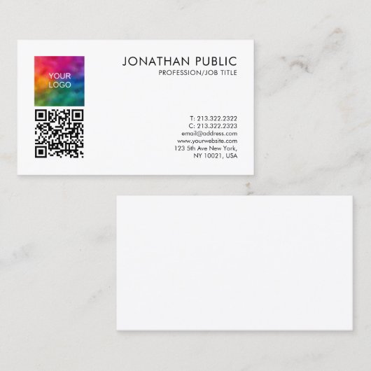 会社のロゴはこちらQRコードプロフェッショナル 名刺 (正面/裏面)