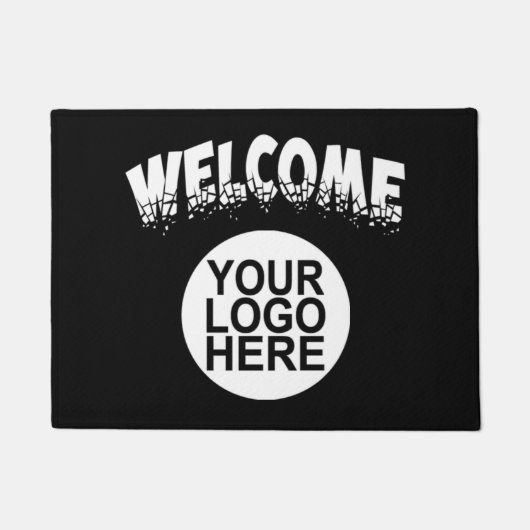 会社のロゴへようこそ ドアマット (正面)