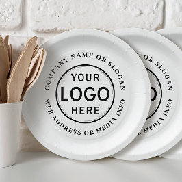 会社のロゴまたはブランドのモダンシンプル ペーパープレート