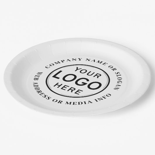 会社のロゴまたはブランドのモダンシンプル ペーパープレート (アングル)