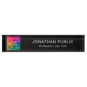 会社のロゴまたは写真はこちらカスタムテンプレート デスクネームプレート (正面)