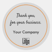 会社のロゴをありがとう ラウンドシール (正面)