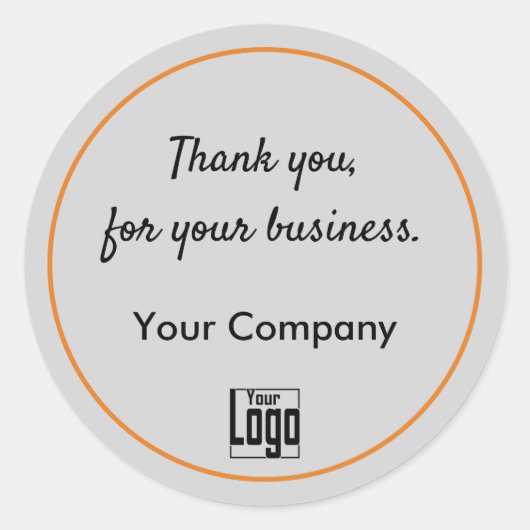 会社のロゴをありがとう ラウンドシール (正面)