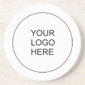 会社のロゴをここにアップロードするラウンドサンドストーン コースター (正面)