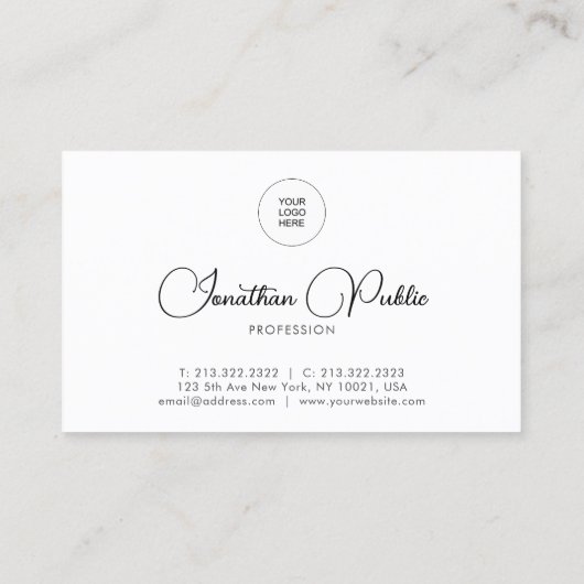 会社のロゴをここにアップロードモダン 名刺 (裏面)