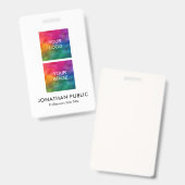 会社のロゴをここにアップロード社員写真 バッジ (正面&裏面)