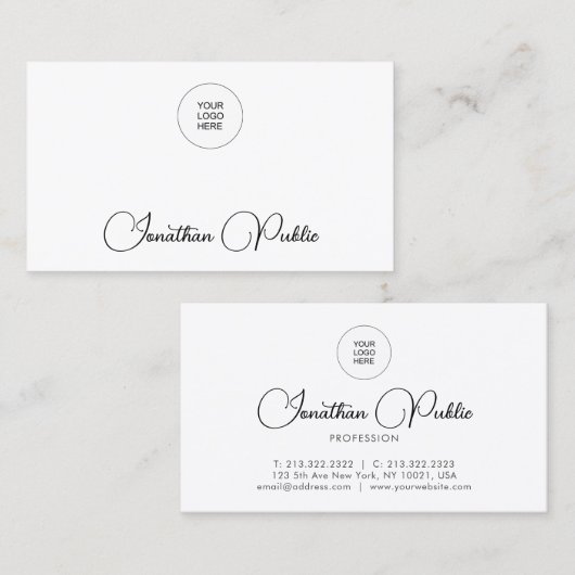 会社のロゴをここに追加するテンプレート 名刺 (正面/裏面)