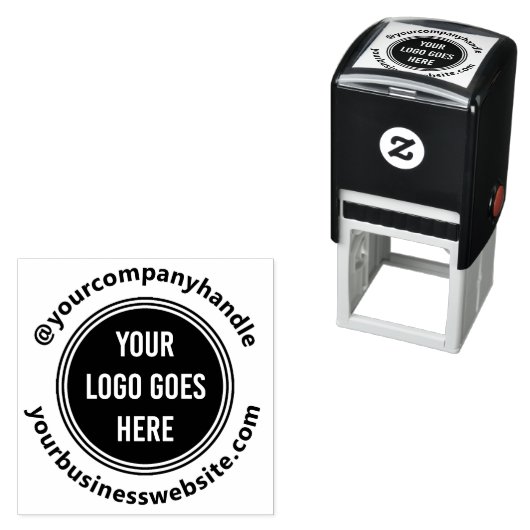 会社のロゴをアップロードするソーシャルメディアとWebサイト セルフインキングスタンプ (インサイチュ)