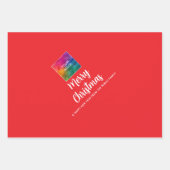 会社のロゴをアップロードする文字メリークリスマス ラッピングペーパーシート (正面3)