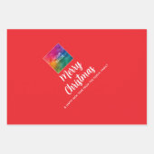 会社のロゴをアップロードする文字メリークリスマス ラッピングペーパーシート (正面2)