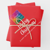 会社のロゴをアップロードする文字メリークリスマス ラッピングペーパーシート (インサイチュ)