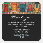 会社のロゴを参照ありがとう – ヴィンテージドア スクエアシール (正面)