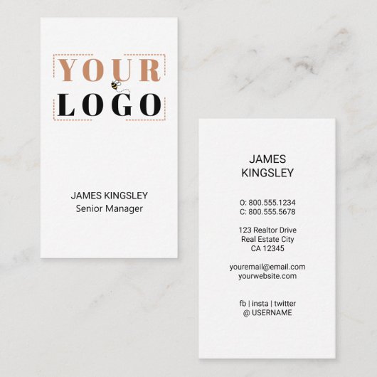 会社のロゴを縦書きにする 名刺 (正面/裏面)