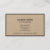 会社のロゴを追加するブラックスモダンクリプ素朴ト 名刺 (裏面)