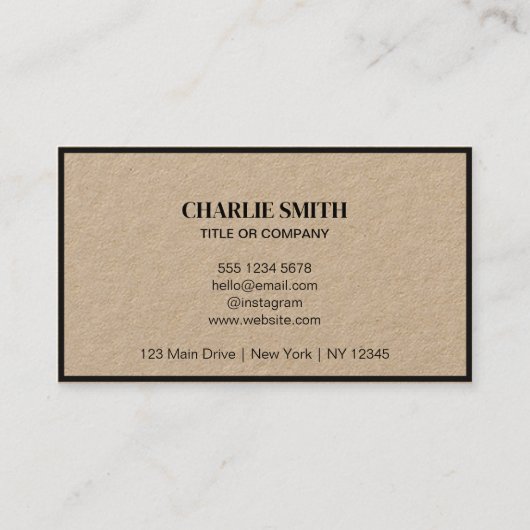 会社のロゴを追加するブラックスモダンクリプ素朴ト 名刺 (裏面)