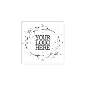 会社のロゴを追加するボタニカル葉リース ラバースタンプ (インプリント)