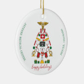 会社のロゴを追加するメディカルセンタークリスマス セラミックオーナメント (右)