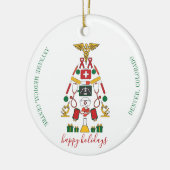 会社のロゴを追加するメディカルセンタークリスマス セラミックオーナメント (左)