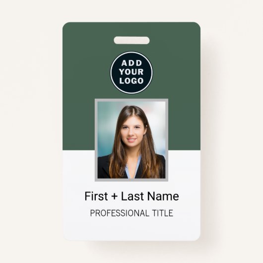 会社のロゴを追加する従業員の写真IDバーコードカスタム バッジ (正面)