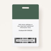 会社のロゴを追加する従業員の写真IDバーコードカスタム バッジ (裏面)