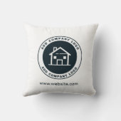 会社のロゴを追加するWebサイトの実在不動産のカスタム クッション (裏面)